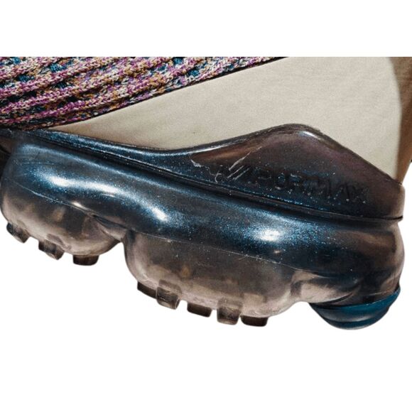 NIKE Air VaporMax Flyknit 3 'Desert Sand Vivid Purple' Running Shoes Size 10 - Picture 11 of 11